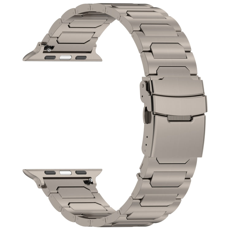 For Apple Watch Series 4 44mm I-Shaped Titanium Metal Watch Band(Titanium)