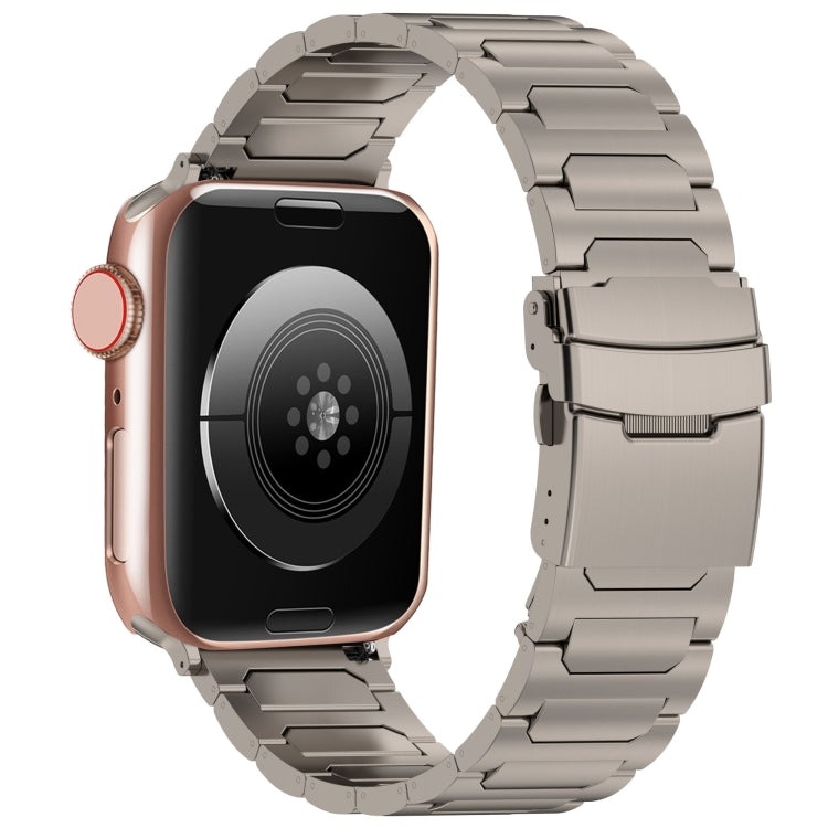 For Apple Watch Series 4 44mm I-Shaped Titanium Metal Watch Band(Titanium)