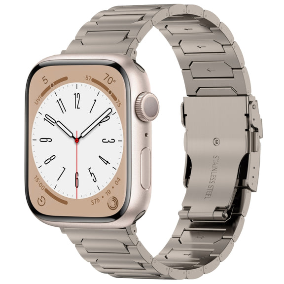 For Apple Watch Series 4 44mm I-Shaped Titanium Metal Watch Band(Titanium)