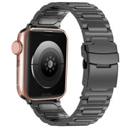 For Apple Watch Series 3 42mm I-Shaped Titanium Metal Watch Band(Black)