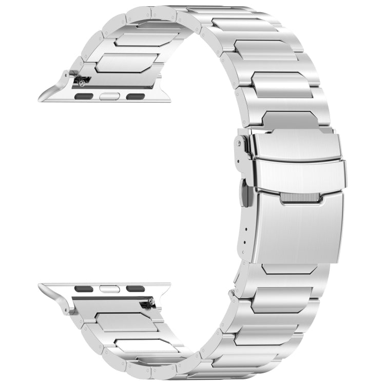 For Apple Watch 38mm I-Shaped Titanium Metal Watch Band(Mirror Silver) - Watch Bands by PMC TechLife | Online Shopping South Africa | PMC TechLife