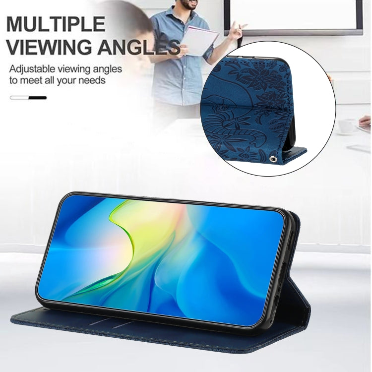 For iPhone 16 Plus Retro Elephant Embossed Leather Phone Case(Blue) - free shipping - PMC TechLife - Order now!