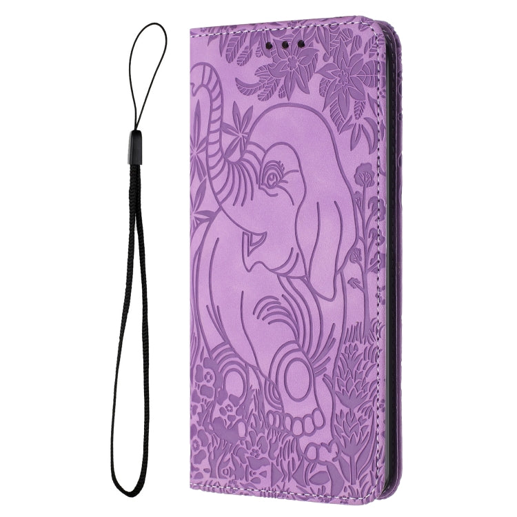 For iPhone 16 Retro Elephant Embossed Leather Phone Case(Purple) - iPhone 16 Cases by PMC TechLife | Online Shopping South Africa | PMC TechLife | Buy Now Pay Later Mobicred