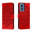 For Motorola Moto G Play 2024 Sun Mandala Embossing Pattern Phone Leather Case(Red) - free shipping - PMC Jewellery - Order now!