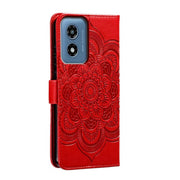 For Motorola Moto G Play 2024 Sun Mandala Embossing Pattern Phone Leather Case(Red)