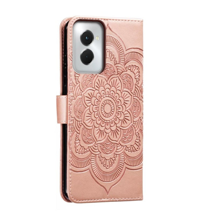 For Motorola Moto G Power 5G 2024 Sun Mandala Embossing Pattern Phone Leather Case(Rose Gold)