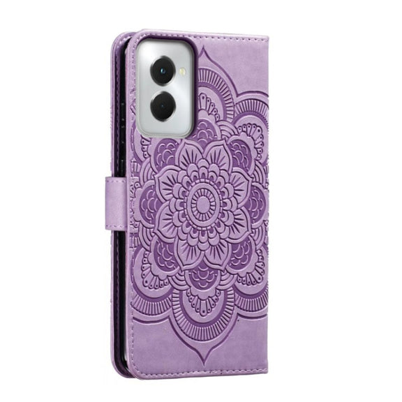 For Motorola Moto G Power 5G 2024 Sun Mandala Embossing Pattern Phone Leather Case(Purple)