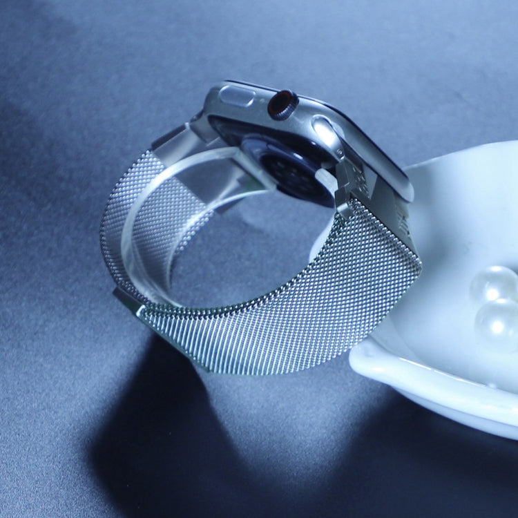 For Apple Watch 42mm Mecha Style Milanese Metal Watch Band(Titanium Silver) - free shipping - PMC TechLife - Order now!