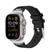 For Apple Watch Ultra 2 49mm Loners Liquid Silicone Watch Band(Silver Black) - Watch Bands by PMC TechLife | Online Shopping South Africa | PMC TechLife | Buy Now Pay Later Mobicred
