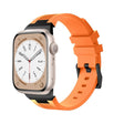 For Apple Watch Series 9 45mm Loners Liquid Silicone Watch Band(Black Orange) - Watch Bands by PMC TechLife | Online Shopping South Africa | PMC TechLife