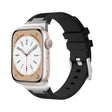 For Apple Watch Series 9 45mm Loners Liquid Silicone Watch Band(Silver Black) - Watch Bands by PMC TechLife | Online Shopping South Africa | PMC TechLife | Buy Now Pay Later Mobicred