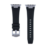 For Apple Watch Series 8 45mm Loners Liquid Silicone Watch Band(Titanium Black)