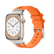 For Apple Watch Series 7 45mm Loners Liquid Silicone Watch Band(Sliver Orange) - Watch Bands by PMC TechLife | Online Shopping South Africa | PMC TechLife