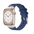 For Apple Watch SE 44mm Loners Liquid Silicone Watch Band(Silver Midnight Blue) - Watch Bands by PMC TechLife | Online Shopping South Africa | PMC TechLife | Buy Now Pay Later Mobicred