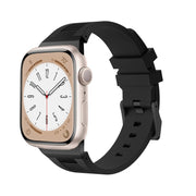 For Apple Watch Series 6 44mm Loners Liquid Silicone Watch Band(Black Black)
