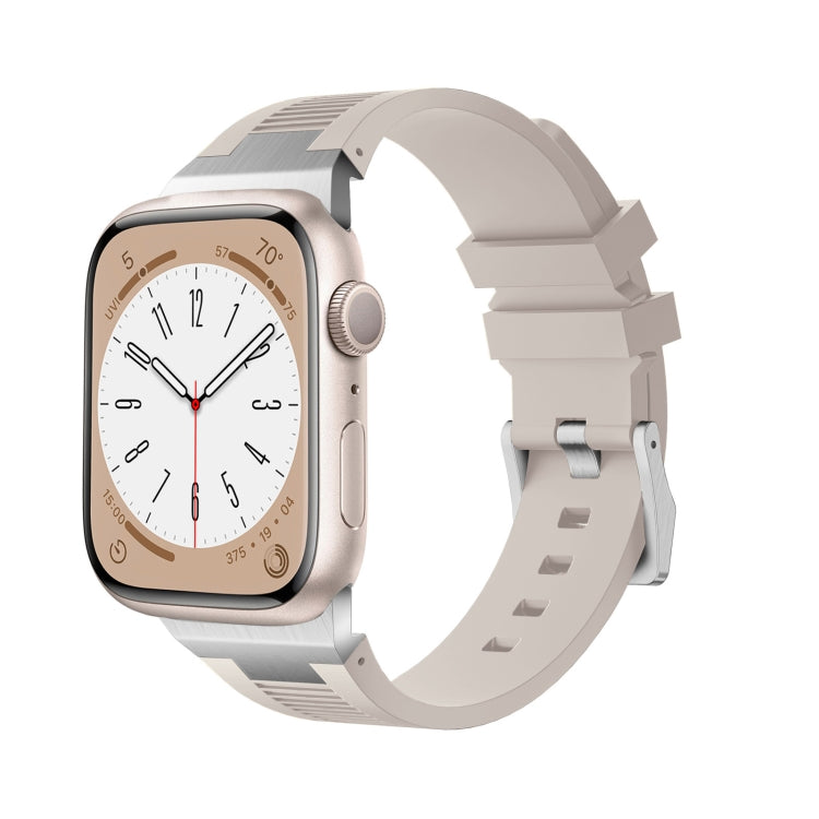 For Apple Watch Series 5 44mm Loners Liquid Silicone Watch Band(Silver Starlight) - Watch Bands by PMC TechLife | Online Shopping South Africa | PMC TechLife | Buy Now Pay Later Mobicred