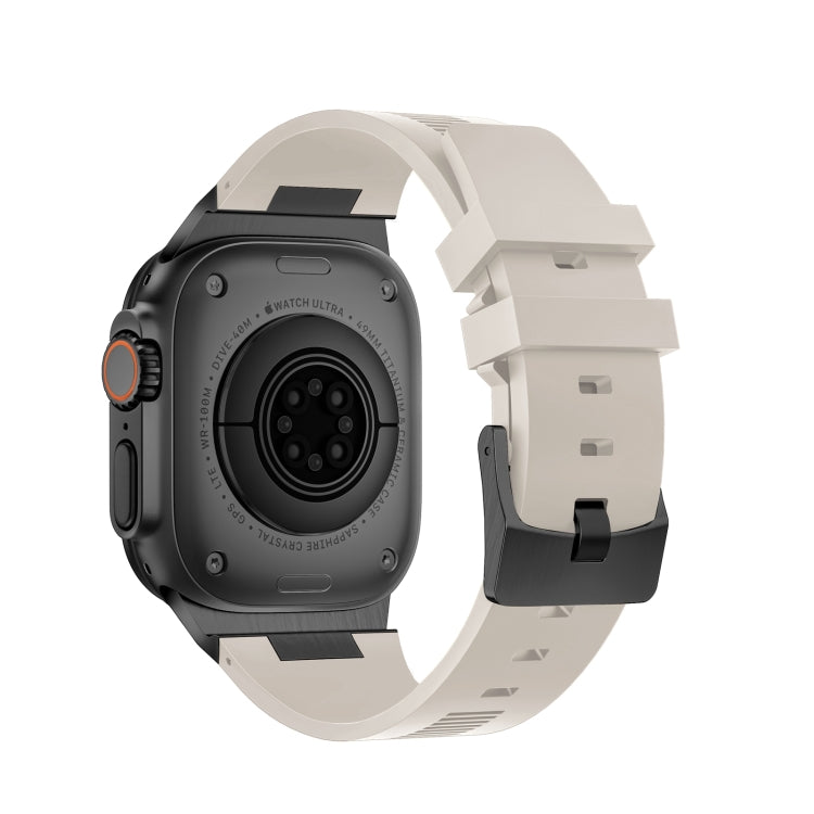 For Apple Watch Series 3 42mm Loners Liquid Silicone Watch Band(Black Starlight) - Watch Bands by PMC TechLife | Online Shopping South Africa | PMC TechLife