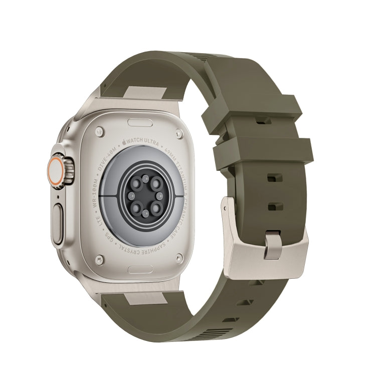 For Apple Watch Series 2 42mm Loners Liquid Silicone Watch Band(Titanium Green) - Watch Bands by PMC TechLife | Online Shopping South Africa | PMC TechLife