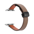 For Apple Watch Ultra 49mm Slim Magnetic Buckle Genuine Leather Watch Band(Litchi Coffee) - Watch Bands by PMC TechLife | Online Shopping South Africa | PMC TechLife | Buy Now Pay Later Mobicred