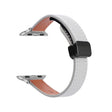 For Apple Watch Ultra 49mm Slim Magnetic Buckle Genuine Leather Watch Band(Litchi Grey) - Watch Bands by PMC TechLife | Online Shopping South Africa | PMC TechLife | Buy Now Pay Later Mobicred