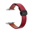 For Apple Watch SE 40mm Slim Magnetic Buckle Genuine Leather Watch Band(Plain Wine Red) - Watch Bands by PMC TechLife | Online Shopping South Africa | PMC TechLife