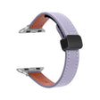For Apple Watch 42mm Slim Magnetic Buckle Genuine Leather Watch Band(Plain Purple) - Watch Bands by PMC TechLife | Online Shopping South Africa | PMC TechLife