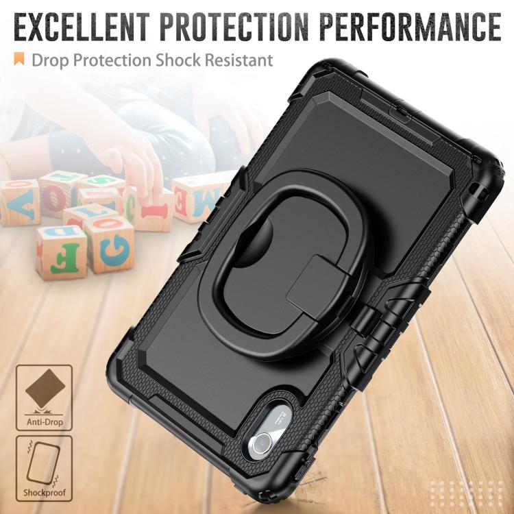 For Lenovo Xiaoxin Pad 2024 / 2025 Handle Silicone Hydric PC Tablet Case with Shoulder Strap(Black) - free shipping - PMC Jewellery - Order now!