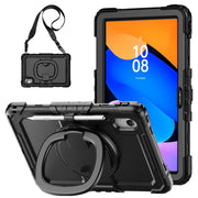 For Lenovo Xiaoxin Pad 2024 / 2025 Handle Silicone Hydric PC Tablet Case with Shoulder Strap(Black)