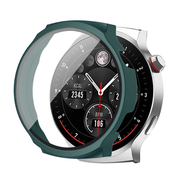For Aigo Smart Watch V8 PC + Tempered Film Integrated Watch Protective Case(Dark Green)