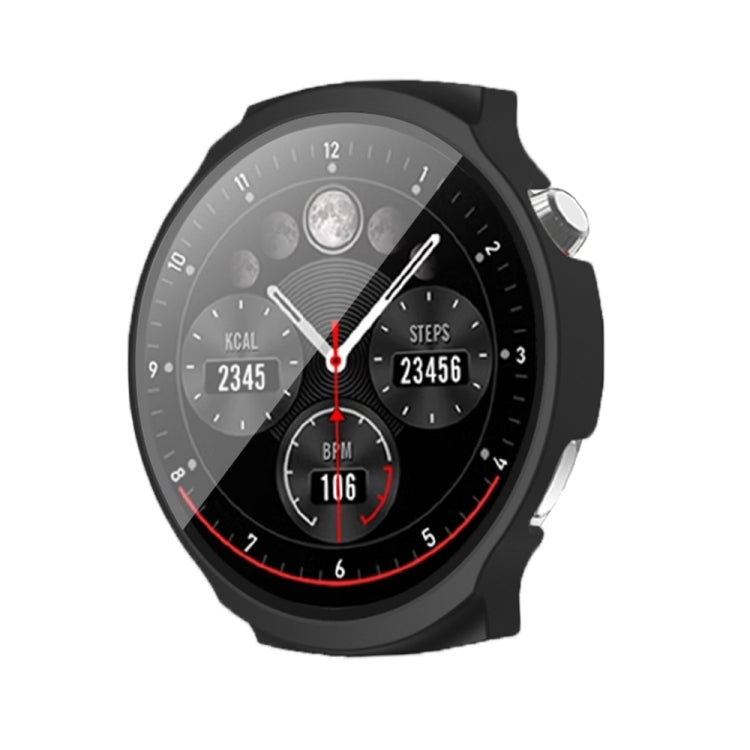 For Aigo Smart Watch V8 PC + Tempered Film Integrated Watch Protective Case(Black) - Watch Case by PMC TechLife | Online Shopping South Africa | PMC TechLife