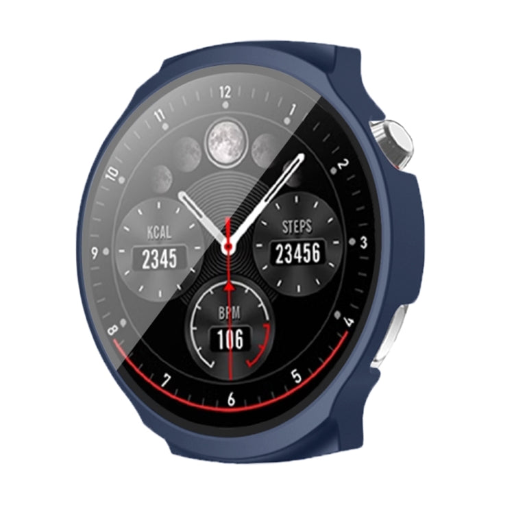 For Aigo Smart Watch V8 PC + Tempered Film Integrated Watch Protective Case(Midnight Blue) - Watch Case by PMC TechLife | Online Shopping South Africa | PMC TechLife