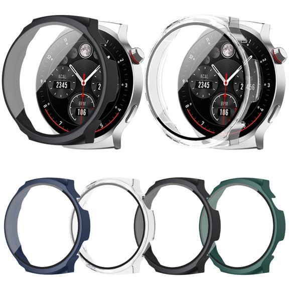 For Aigo Smart Watch V8 PC + Tempered Film Integrated Watch Protective Case(Black)