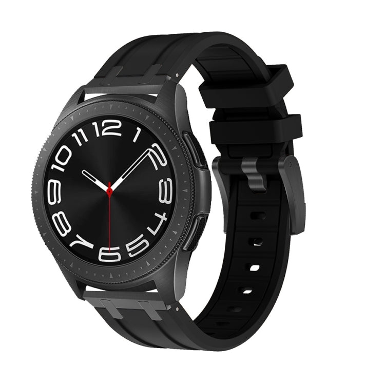 20mm Flat Head Silicone Watch Band(Full Black) - 20mm Bands by PMC TechLife | Online Shopping South Africa | PMC TechLife