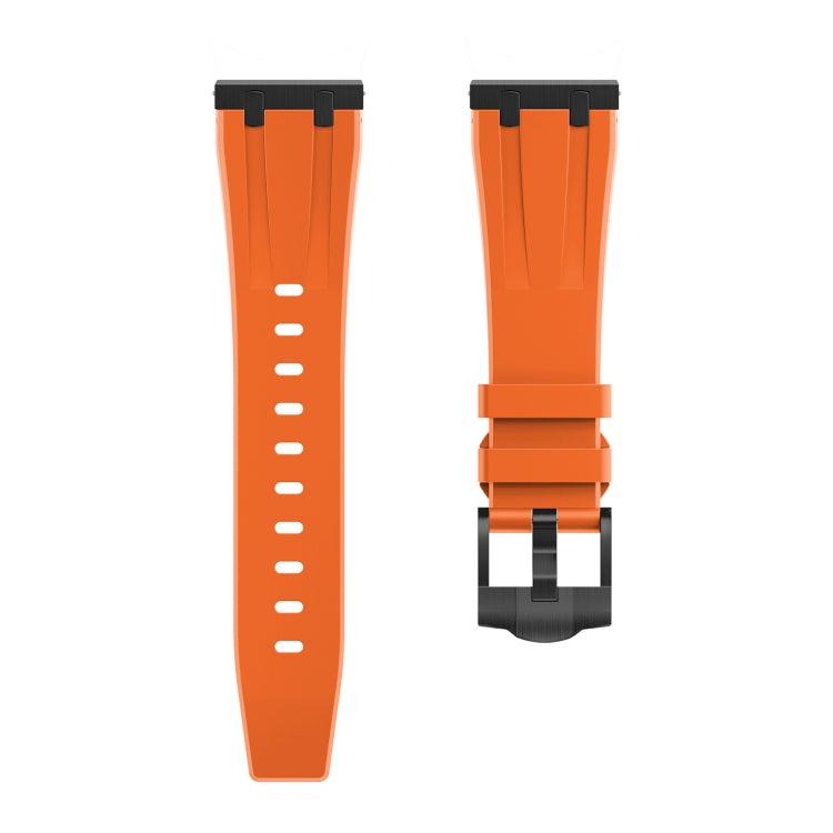 22mm Flat Head Silicone Watch Band(Black Orange) - 22mm Bands by PMC TechLife | Online Shopping South Africa | PMC TechLife