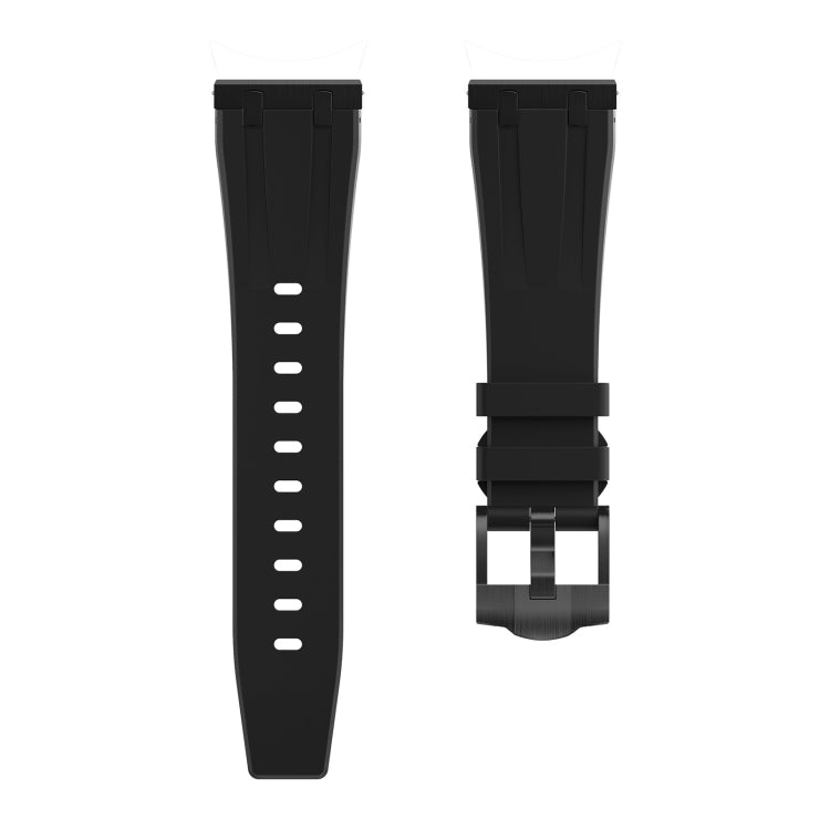 22mm Flat Head Silicone Watch Band(Full Black) - 22mm Bands by PMC TechLife | Online Shopping South Africa | PMC TechLife