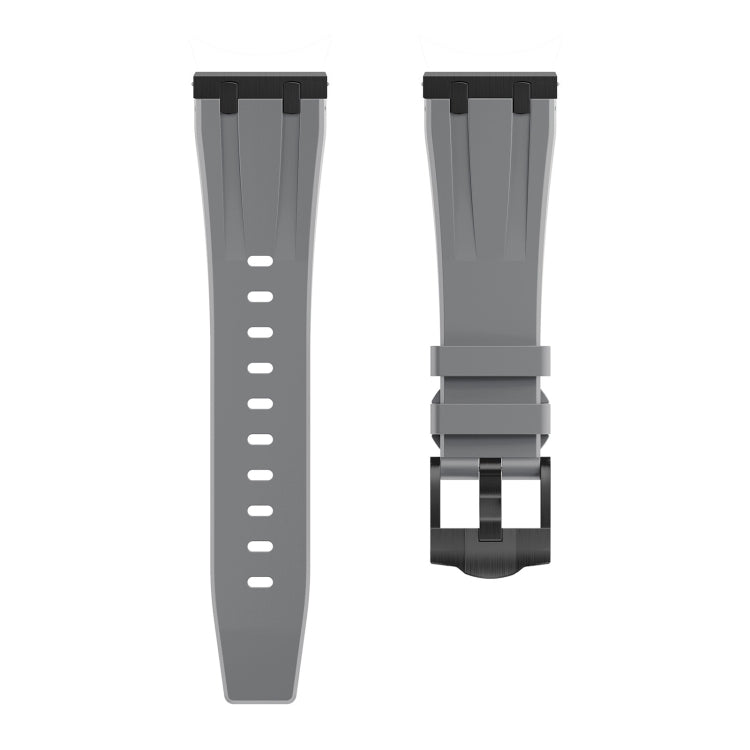 22mm Flat Head Silicone Watch Band(Black Grey) - 22mm Bands by PMC TechLife | Online Shopping South Africa | PMC TechLife