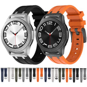 22mm Flat Head Silicone Watch Band(Black Orange)