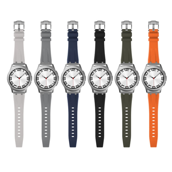 20mm Flat Head Silicone Watch Band(Silver Grey)