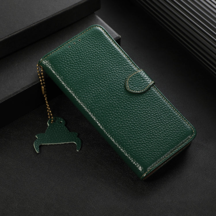 For OnePlus Nord CE4 5G / K12 5G Genuine Leather Litchi Texture RFID Leather Phone Case(Green)