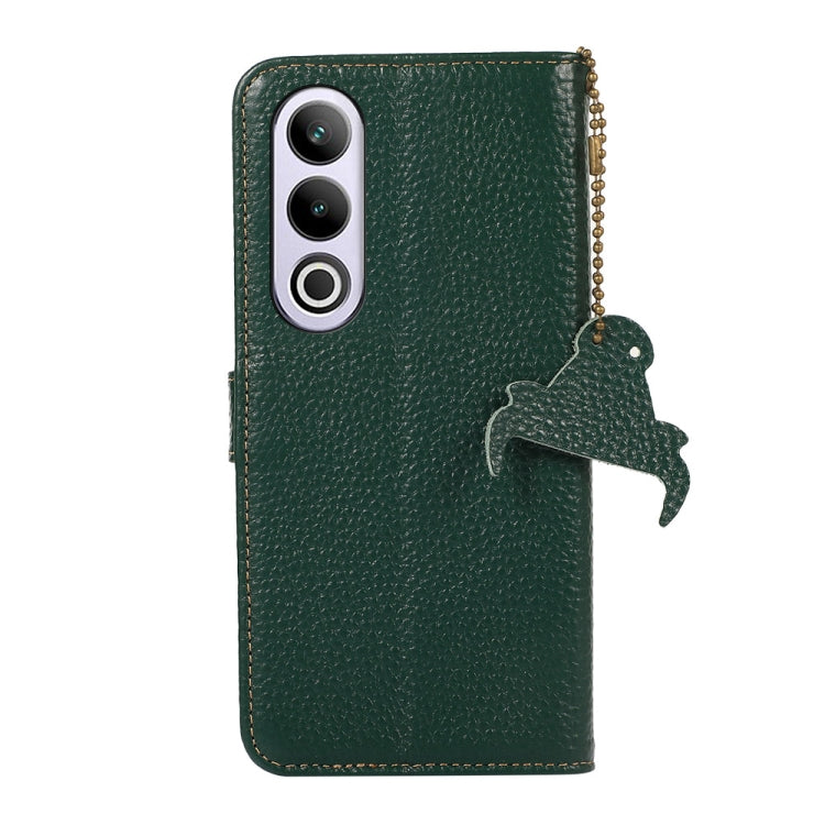 For OnePlus Nord CE4 5G / K12 5G Genuine Leather Litchi Texture RFID Leather Phone Case(Green)