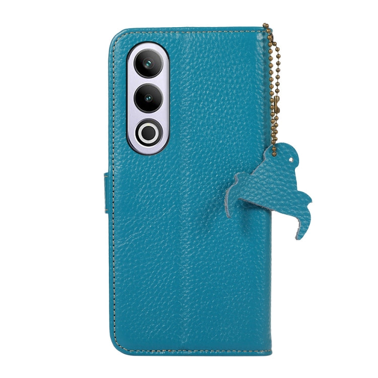 For OnePlus Nord CE4 5G / K12 5G Genuine Leather Litchi Texture RFID Leather Phone Case(Blue) - free shipping - PMC TechLife - Order now!