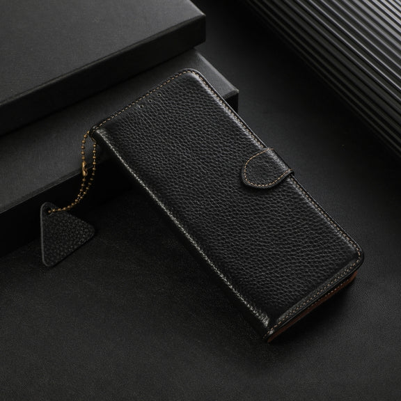 For OnePlus Nord CE4 5G / K12 5G Genuine Leather Litchi Texture RFID Leather Phone Case(Black)