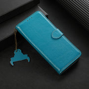 For OnePlus 13 Genuine Leather Litchi Texture RFID Leather Phone Case(Blue)