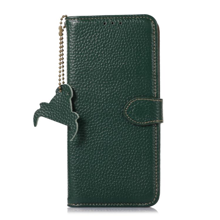 For OnePlus Ace 5 / 13R 5G Genuine Leather Litchi Texture RFID Leather Phone Case(Green)