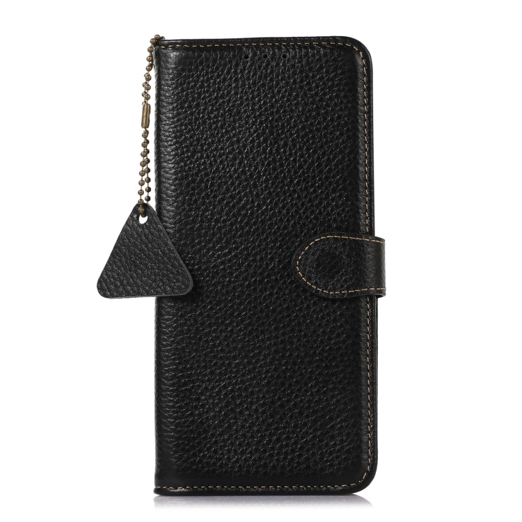 For Google Pixel 9 Pro Genuine Leather Litchi Texture RFID Leather Phone Case(Black) - Google Cases by PMC TechLife | Online Shopping South Africa | PMC TechLife | Buy Now Pay Later Mobicred