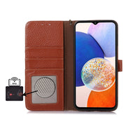 For Google Pixel 9 Genuine Leather Litchi Texture RFID Leather Phone Case(Coffee)
