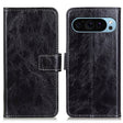 For Google Pixel 9 Retro Crazy Horse Texture Flip Leather Phone Case(Black) - Google Cases by PMC TechLife | Online Shopping South Africa | PMC TechLife | Buy Now Pay Later Mobicred
