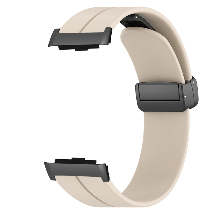 For Huawei Watch D Solid Color Folding Magnetic Buckle Silicone Watch Band(Creamy White) - Watch Bands by PMC TechLife | Online Shopping South Africa | PMC TechLife