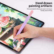 For Apple Pencil (USB-C) Double Cap Contrasting Color Silicone Protective Case(Pink)