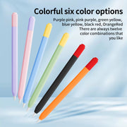 For Apple Pencil (USB-C) Double Cap Contrasting Color Silicone Protective Case(Black)